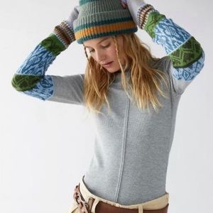 We the Free Gorgeous Thermal Cuff Top in Grey A43